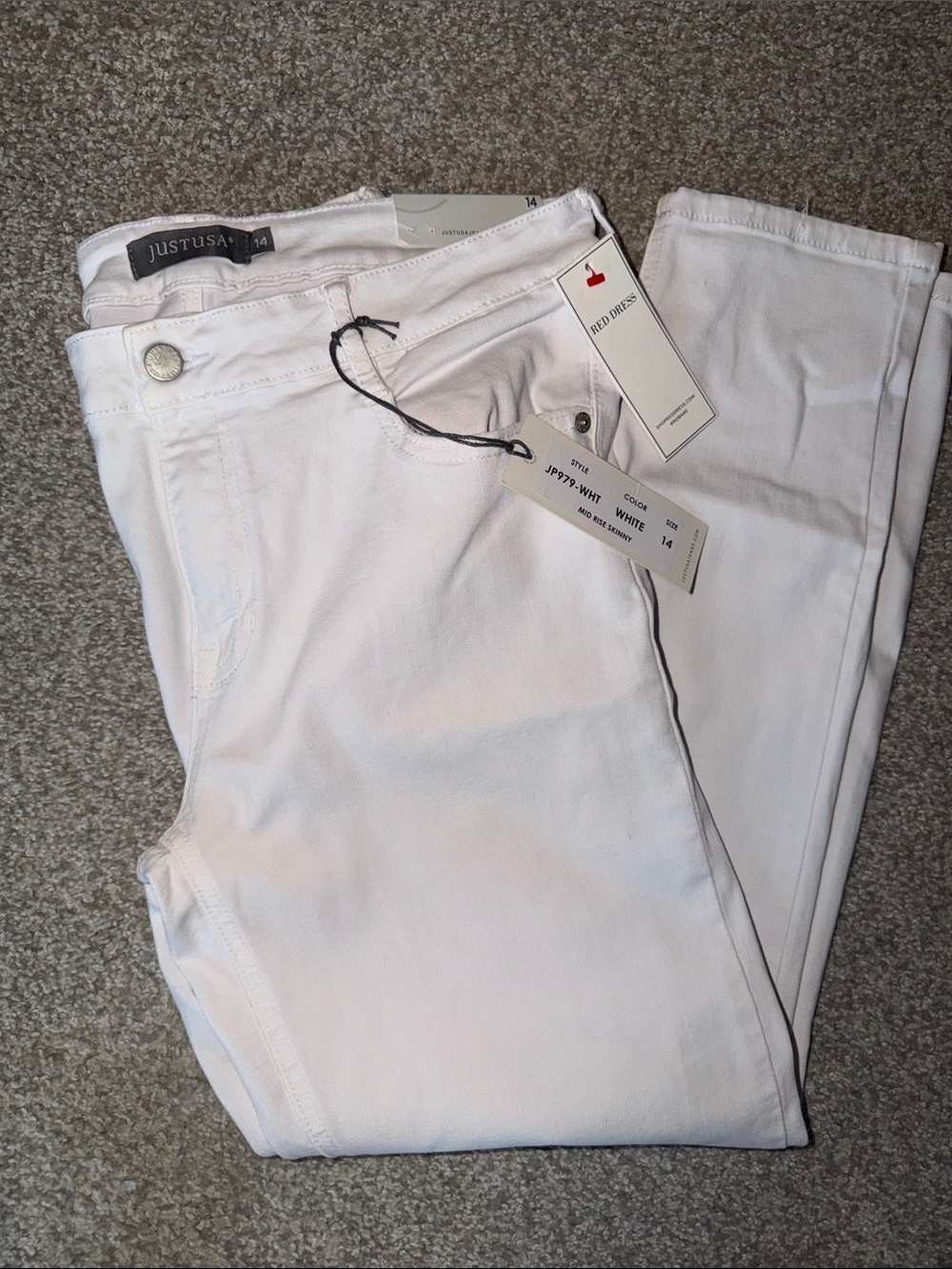 Just USA White skinny jeans 14